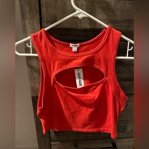 Garage red crop top size medium